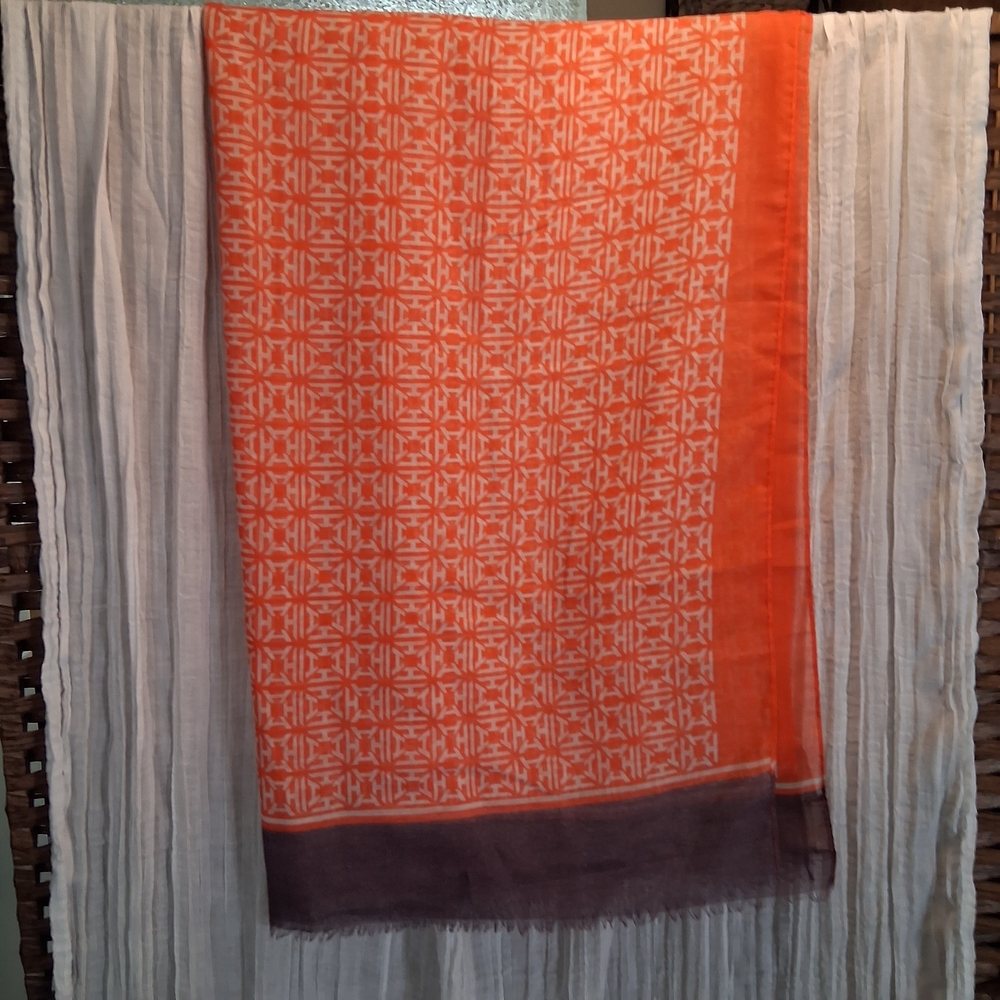 India Hicks Orange and Purple Scarf - Picture 3 of 5